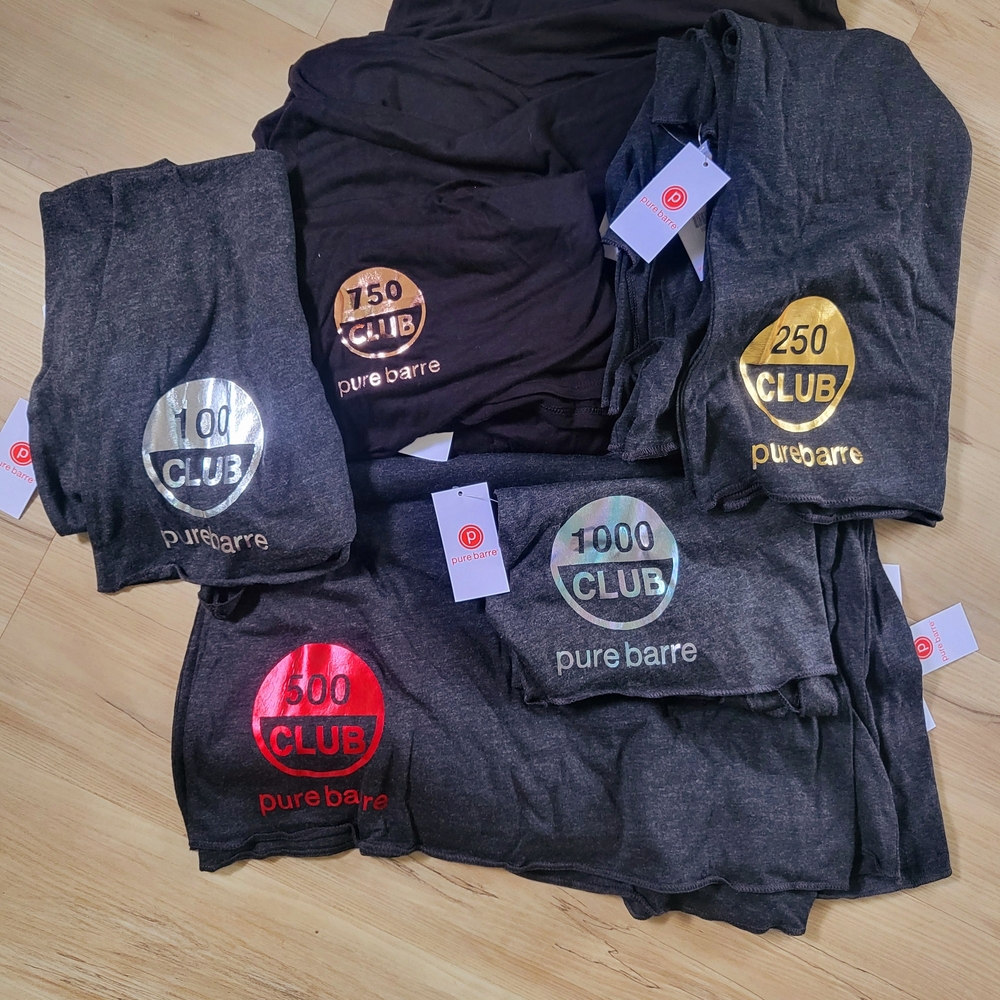 Pure Barre Club Milestone Tee & Wrap Set - Black with Metallic Accents